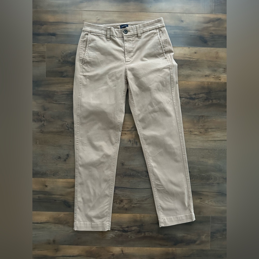 J.Crew Skinny Ankle Chinos Taupe/Camel Neutral Stretch Pants Size 0
